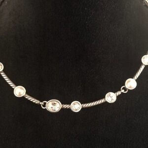 Brighton Monte‎ Carlo Pearl and Crystal jeweled Station necklace